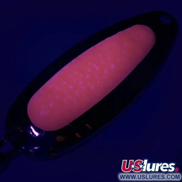 Vintage   Blue Fox Pixee UV , 1/2oz Hammered Nickel / Pink fishing spoon #6269