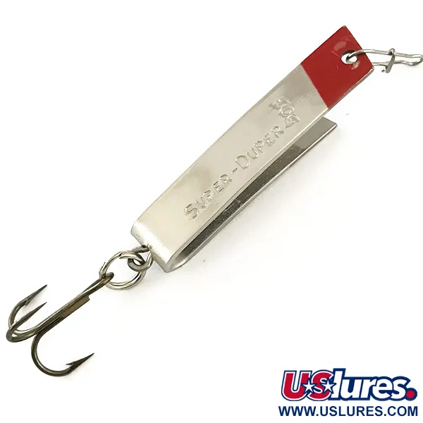 Vintage  South Bend Super Duper 503, 1/8oz Nickel / Red fishing spoon #6280