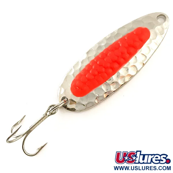 Vintage   Blue Fox Pixee UV, 1/4oz Hammered Nickel / Orange fishing spoon #6284