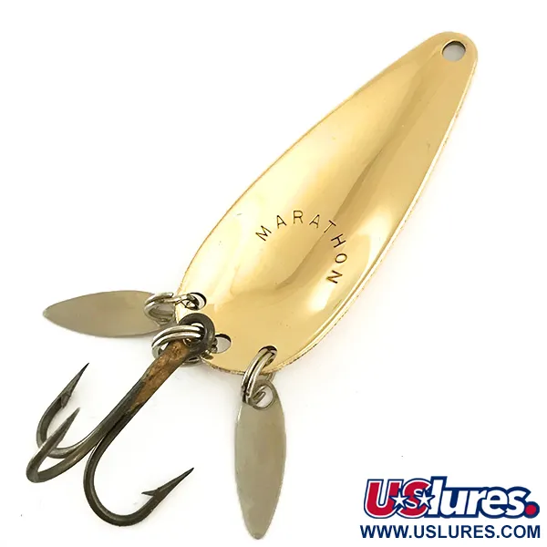 Vintage   Marathon (with sonic blades), 2/5oz Gold fishing spoon #6286