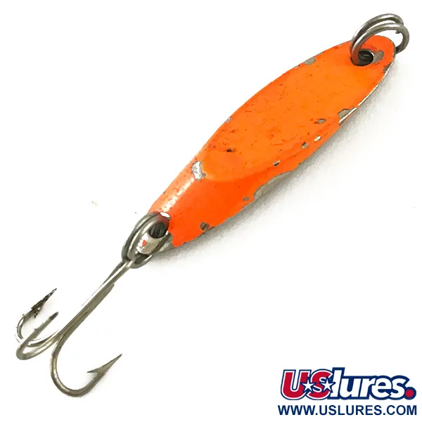 Vintage  Acme Kastmaster UV, 1/8oz Orange / Nickel fishing spoon #6315