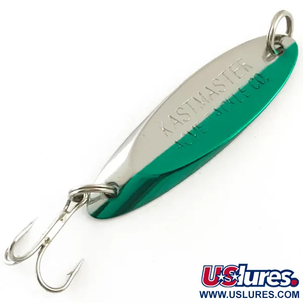 Vintage  Acme Kastmaster, 1/4oz Nickel / Green fishing spoon #6348