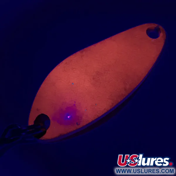 Vintage  Luhr Jensen Krocodile Stubby UV, 1/4oz Red UV Glow in UV light, Fluorescent fishing spoon #6350