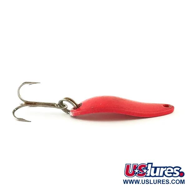 Vintage  Luhr Jensen Krocodile Stubby UV, 1/4oz Red UV Glow in UV light, Fluorescent fishing spoon #6350