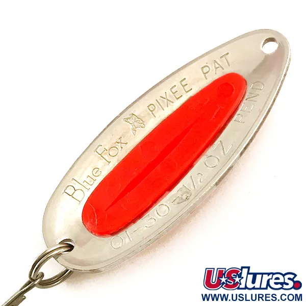 Vintage   Blue Fox Pixee UV, 1/2oz Orange / Hammered Nickel fishing spoon #6351