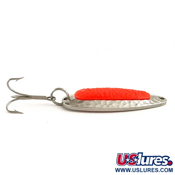 Vintage   Blue Fox Pixee UV, 1/2oz Orange / Hammered Nickel fishing spoon #6351