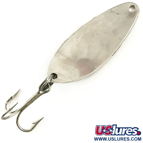 Vintage   Acme Little Cleo, 1/4oz Hammered Nickel / Green fishing spoon #6354