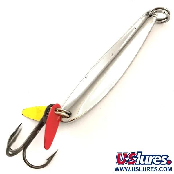 Vintage   Bay de Noc Swedish pimple UV, 1/4oz Red / Yellow / Nickel fishing spoon #6358