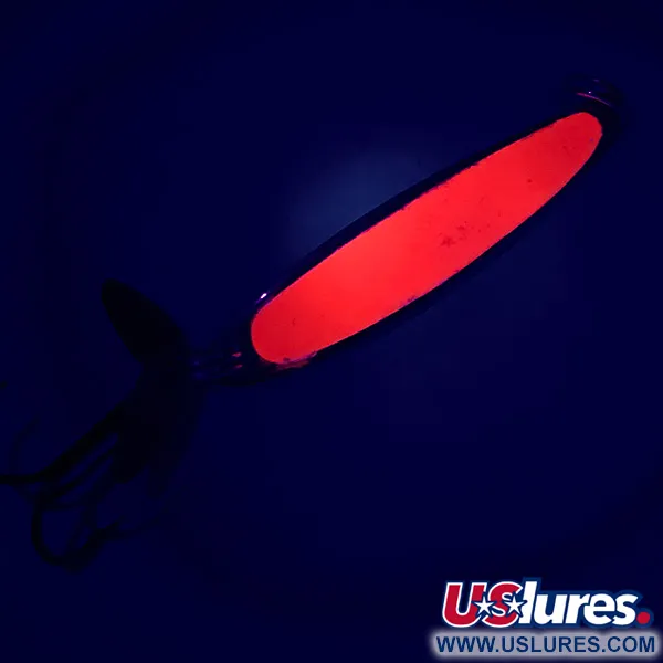 Vintage   Bay de Noc Swedish pimple UV, 1/4oz Red / Yellow / Nickel fishing spoon #6358