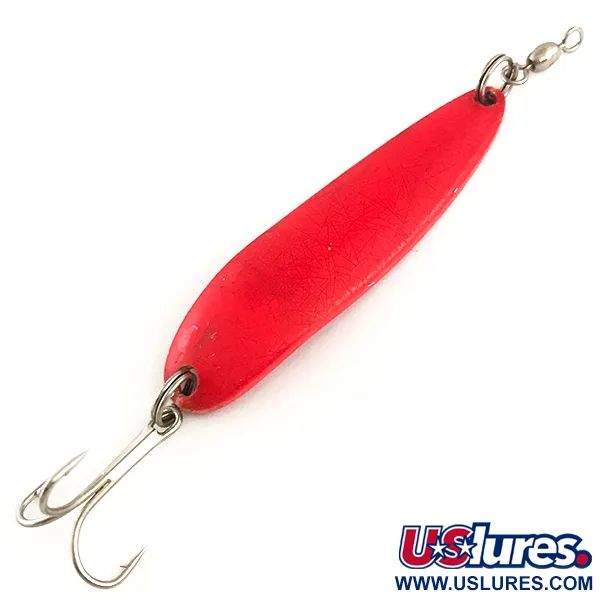 Vintage  Luhr Jensen Krocodile Die #4, 1/2oz Red fishing spoon #6378