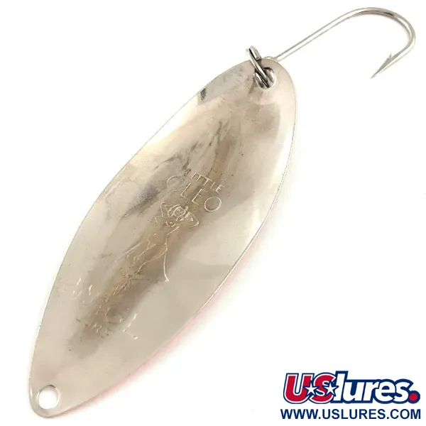 Vintage  Seneca Little Cleo (Hula Girl) trolling spoon, 3/16oz Nickel / Orange fishing spoon #6381