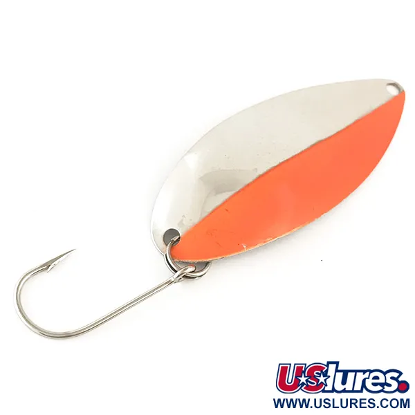 Vintage  Seneca Little Cleo (Hula Girl) trolling spoon, 3/16oz Nickel / Orange fishing spoon #6381