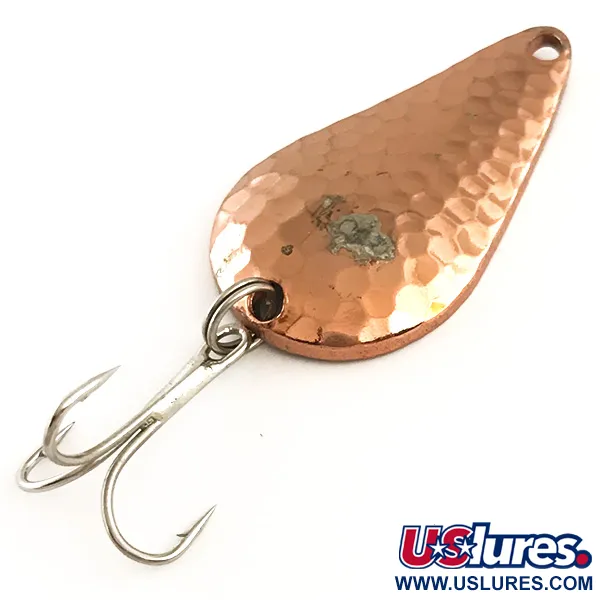 Vintage   Acme Stee-Lee, 1/2oz Hammered Copper fishing spoon #6383