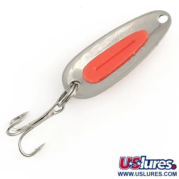 Vintage   Blue Fox Pixee UV, 3/16oz Hammered Nickel / Red fishing spoon #6419