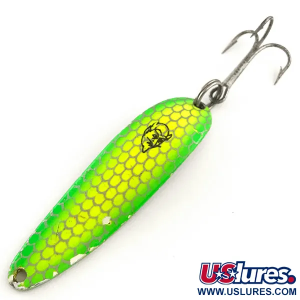 Vintage  Eppinger Dardevle Cop-E-Cat 7400, 1/2oz Yellow / Green / Nickel fishing spoon #6428