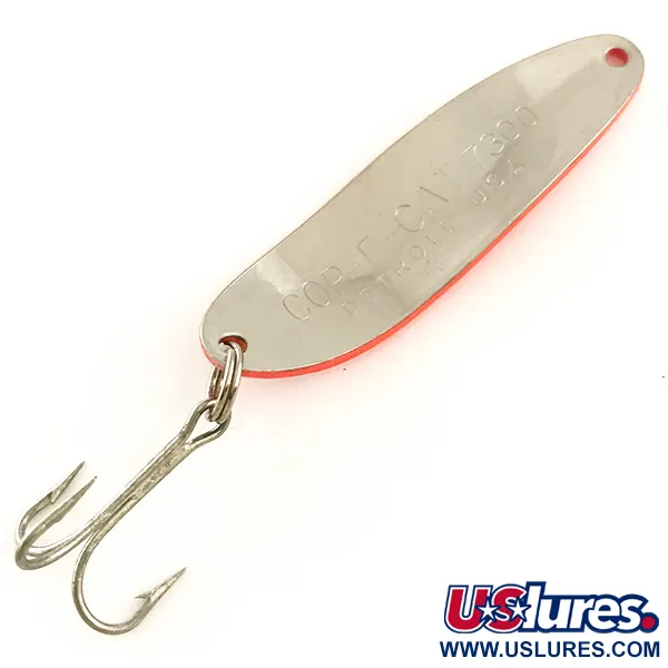 Vintage  Eppinger Dardevle Cop-E-Cat 7300 UV, 1/3oz Red / Black / Nickel fishing spoon #6436