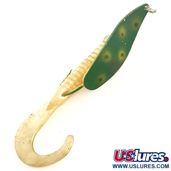Vintage   Mepps Timber Doodle 0 UV, 1/4oz Frog / Gold UV Glow in UV light, Fluorescent fishing spoon #6447