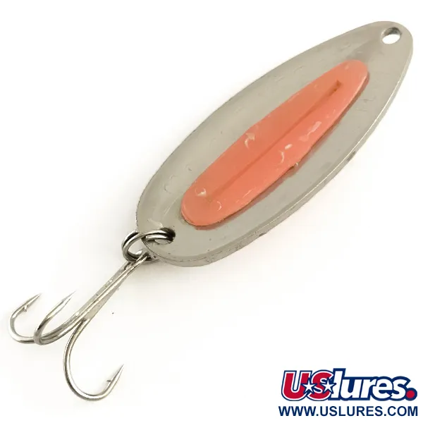 Vintage   Nebco Pixee , 1/2oz Hammered Nickel / Brown fishing spoon #6462