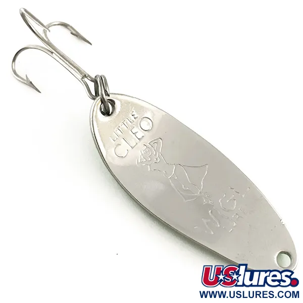 Vintage  Seneca Little Cleo (Hula Girl) UV, 1/3oz Yellow / Green / Nickel fishing spoon #6463