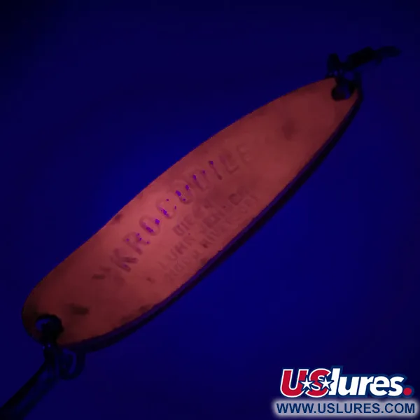 Vintage  Luhr Jensen Krocodile Die #4, 1/2oz Red / Hologram fishing spoon #6468