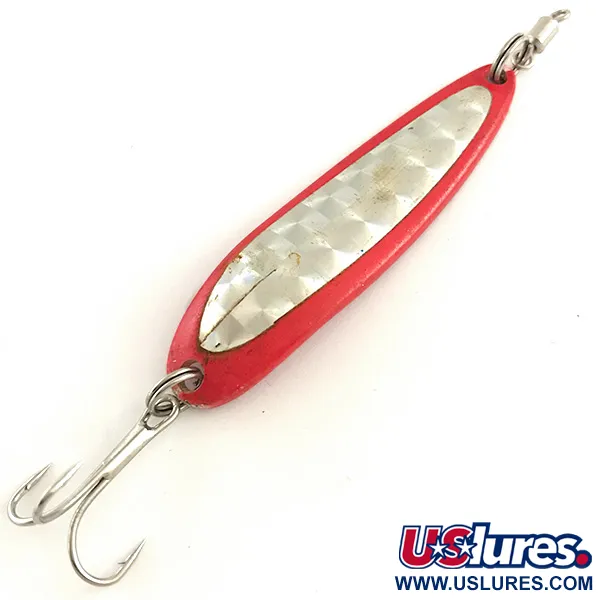 Vintage  Luhr Jensen Krocodile Die #4, 1/2oz Red / Hologram fishing spoon #6468