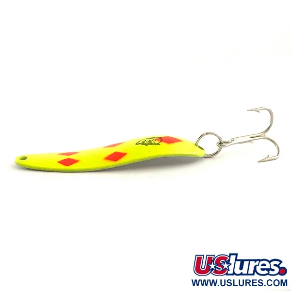 Vintage  Eppinger Dardevle Cop-E-Cat 7400 UV, 1/2oz Five of Diamonds / Yellow / Red / Nickel fishing spoon #6469