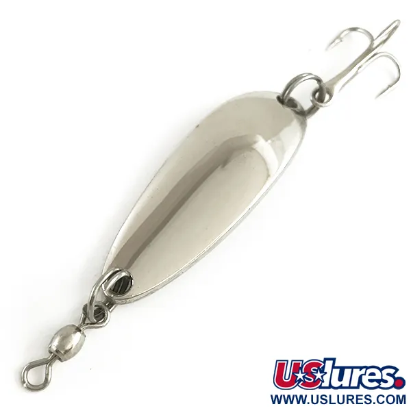 Vintage  Luhr Jensen Krocodile , 1/3oz Nickel fishing spoon #6489