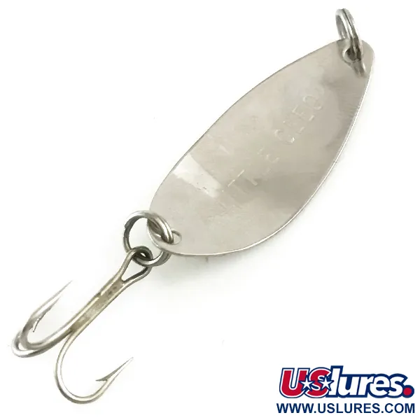 Vintage  Seneca Little Cleo UV, 1/16oz Nickel / Green fishing spoon #6499