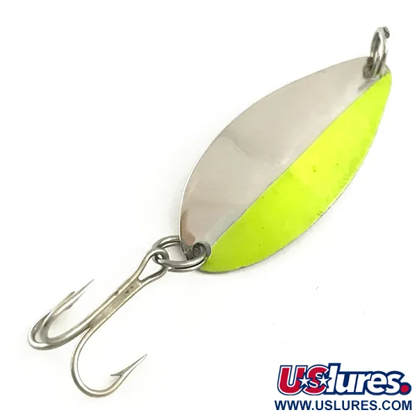 Vintage  Seneca Little Cleo UV, 1/16oz Nickel / Green fishing spoon #6499