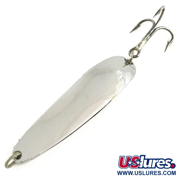 Vintage  Luhr Jensen Krocodile Die #4, 3/4oz Nickel fishing spoon #6504