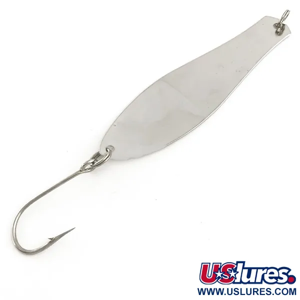 Vintage  Prescott Spinner Thin Doctor 175, 1/4oz Nickel / Red fishing spoon #6541