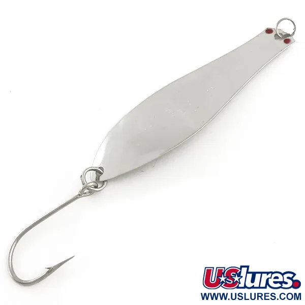 Vintage  Prescott Spinner Thin Doctor 175, 1/4oz Nickel / Red fishing spoon #6541