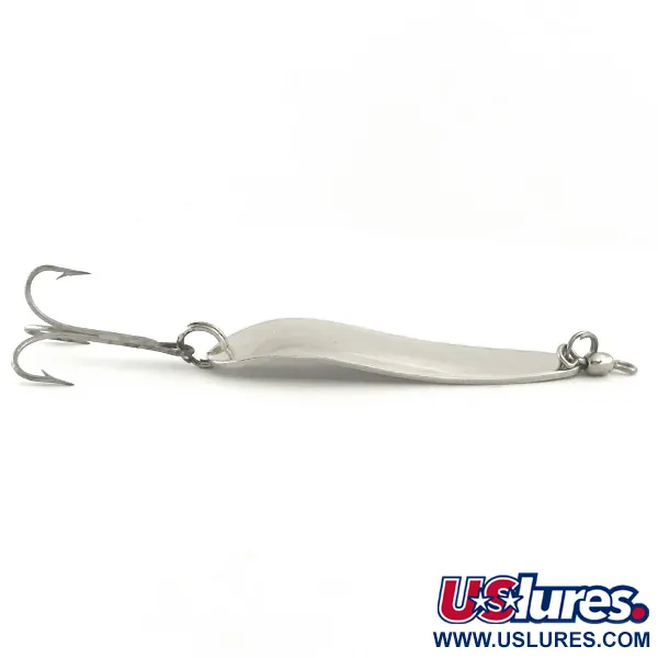 Vintage  Luhr Jensen Krocodile Die #4, 1/2oz Nickel fishing spoon #6542