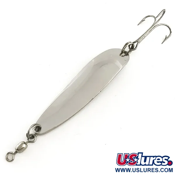 Vintage  Luhr Jensen Krocodile Die #4, 1/2oz Nickel fishing spoon #6542