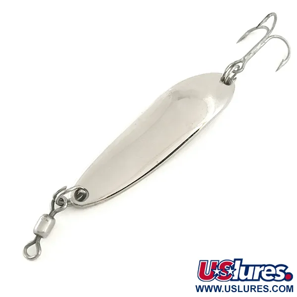 Vintage  Luhr Jensen Krocodile Die #3, 1/2oz Nickel fishing spoon #6553