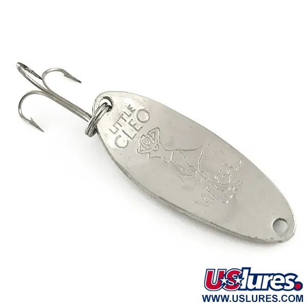 Vintage  Seneca Little Cleo (Hula Girl), 1/3oz Nickel / Green fishing spoon #6556