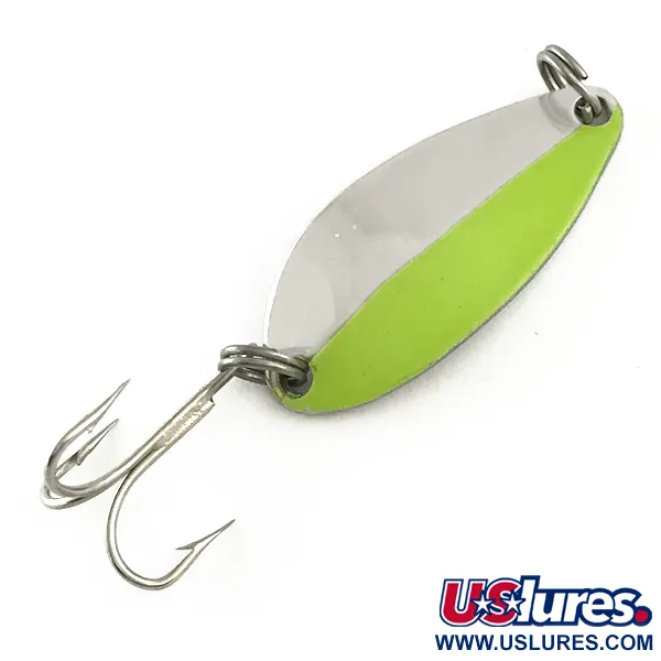 Vintage   Acme Little Cleo, 1/8oz Nickel / Green fishing spoon #6558