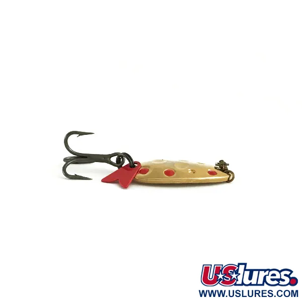 Vintage   Acme Fish Hawk, 3/16oz Gold / Red fishing spoon #6562