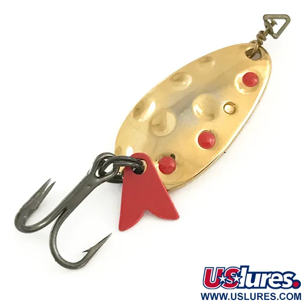 Vintage   Acme Fish Hawk, 3/16oz Gold / Red fishing spoon #6562