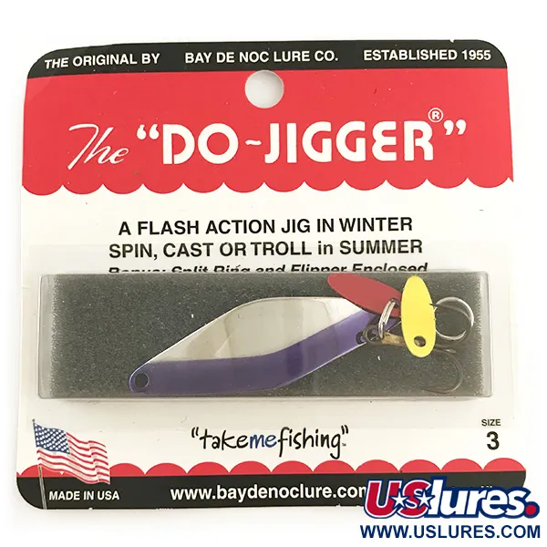  Bay de Noc Do-Jigger, 1/3oz Nickel / purple fishing spoon #6573