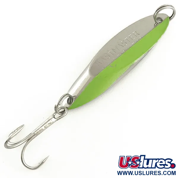 Vintage  Acme Kastmaster UV, 3/8oz Nickel / Green fishing spoon #6585