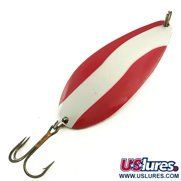 Vintage   Blue Fox Strobe Tear Drop Spoon, 3/4oz Red / White / Silver fishing spoon #6625