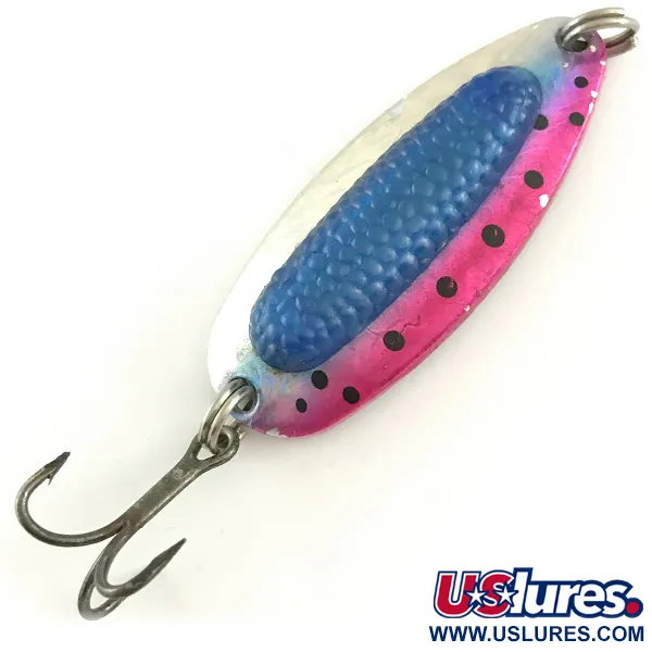 Vintage   Blue Fox Rattlin Pixee, 1/2oz Rainbow Trout fishing spoon #6628