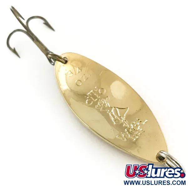 Vintage  Seneca Little Cleo (Hula Girl), 3/4oz Gold / Orange fishing spoon #6630