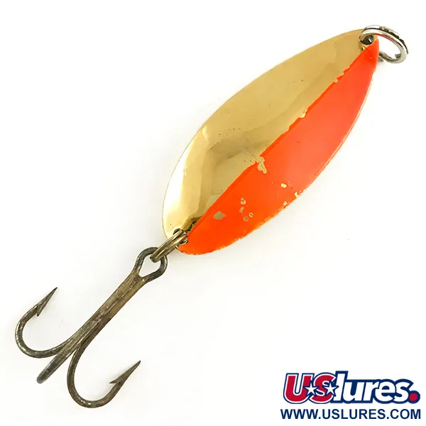 Vintage  Seneca Little Cleo (Hula Girl), 3/4oz Gold / Orange fishing spoon #6630