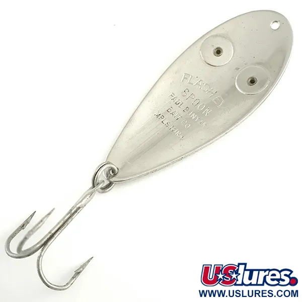 Vintage   Paul Bunyan Flash eye spoon, 3/5oz Nickel / Red Eyes fishing spoon #6649