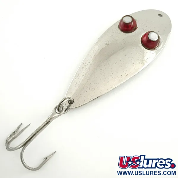 Vintage   Paul Bunyan Flash eye spoon, 3/5oz Nickel / Red Eyes fishing spoon #6649