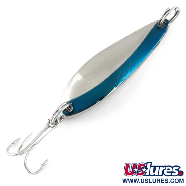 Vintage  Acme Fiord Spoon, 1/4oz Nickel / Blue fishing spoon #6701