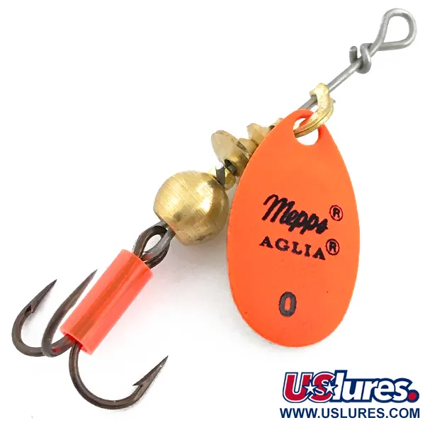  Mepps Aglia 0 UV, 3/32oz UV orange/gold spinning lure #17668