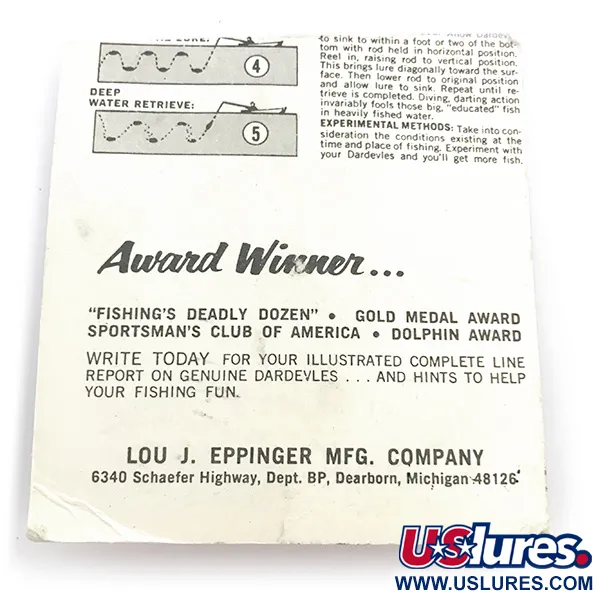  Eppinger Dardevle Midget, 3/16oz Red / White fishing spoon #6734